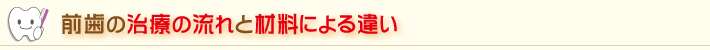 前歯の治療の流れと材料による違い